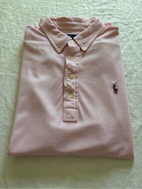 Ralph Lauren Light Pink Button-Down Polo Shirt